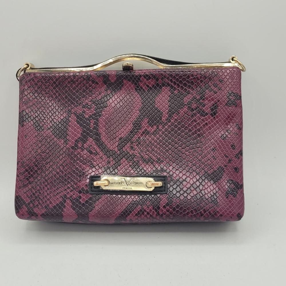 Versace Abbiglamento Sportivo Srl  Purple Snakeskin Clutch